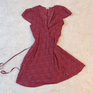 John Galt Floral Red Tie Dress